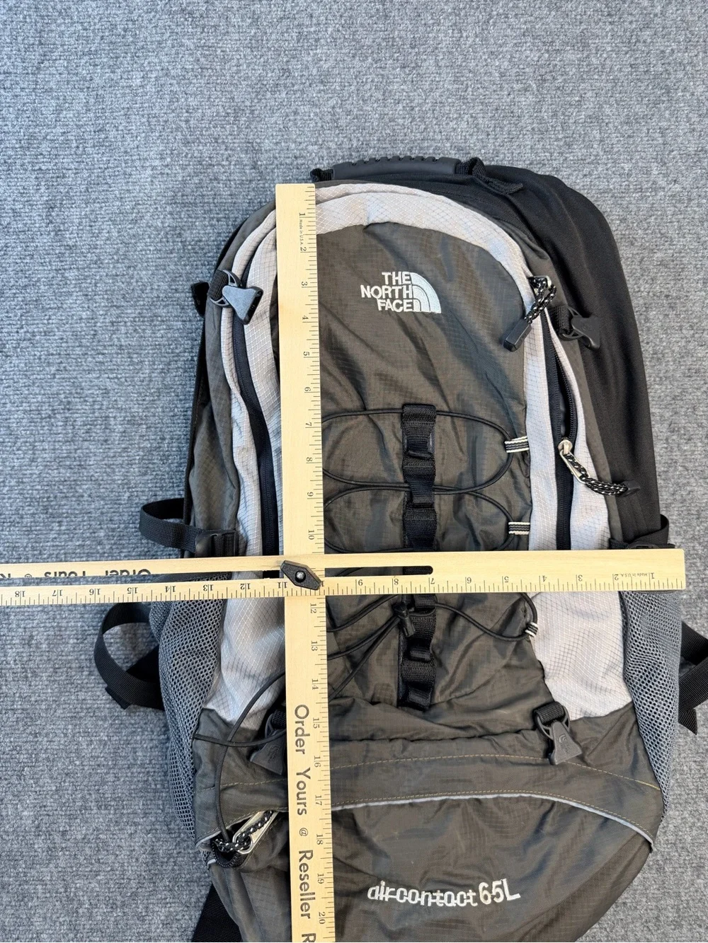 The North Face 65L Hiking Backpack Gray Black Camping Travel Bag‎
